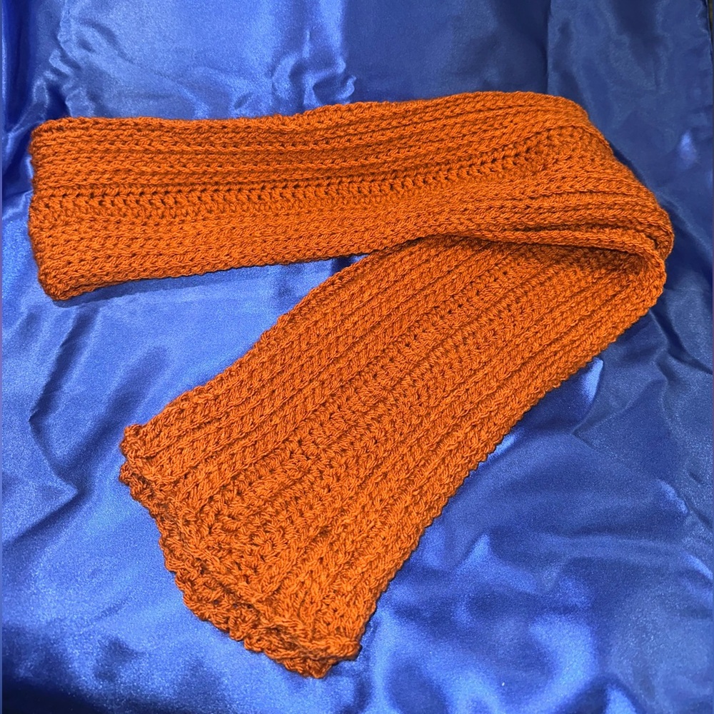 Hand Knitted Copper Scarf